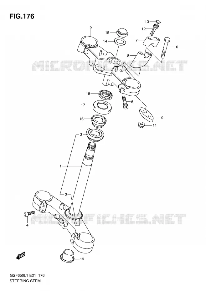 STUURKOLOM Suzuki MOTO 650 BANDIT 2011  GSF650L1(E21)
