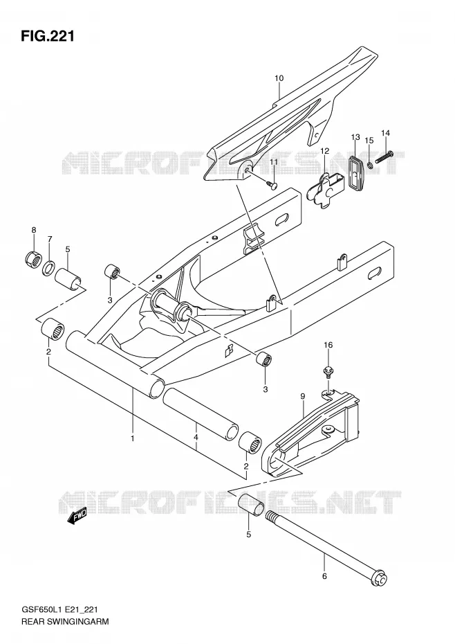 SWINGARM Suzuki MOTO 650 BANDIT 2011  GSF650SUAL1(E21)