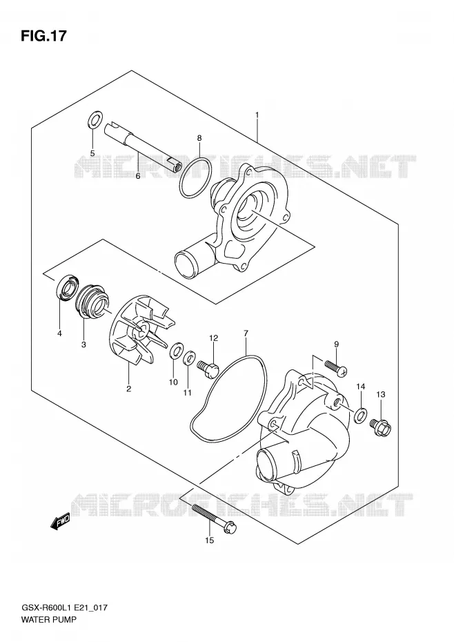 WATERPOMP Suzuki MOTO 600 GSX-R 2011  GSX-R600UEL1(E21)