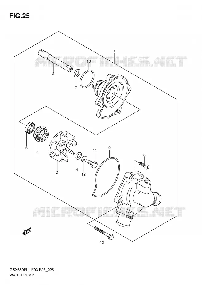 WATERPOMP Suzuki MOTO 650 GSX-F 2011  GSX650FL1(E3/E28)