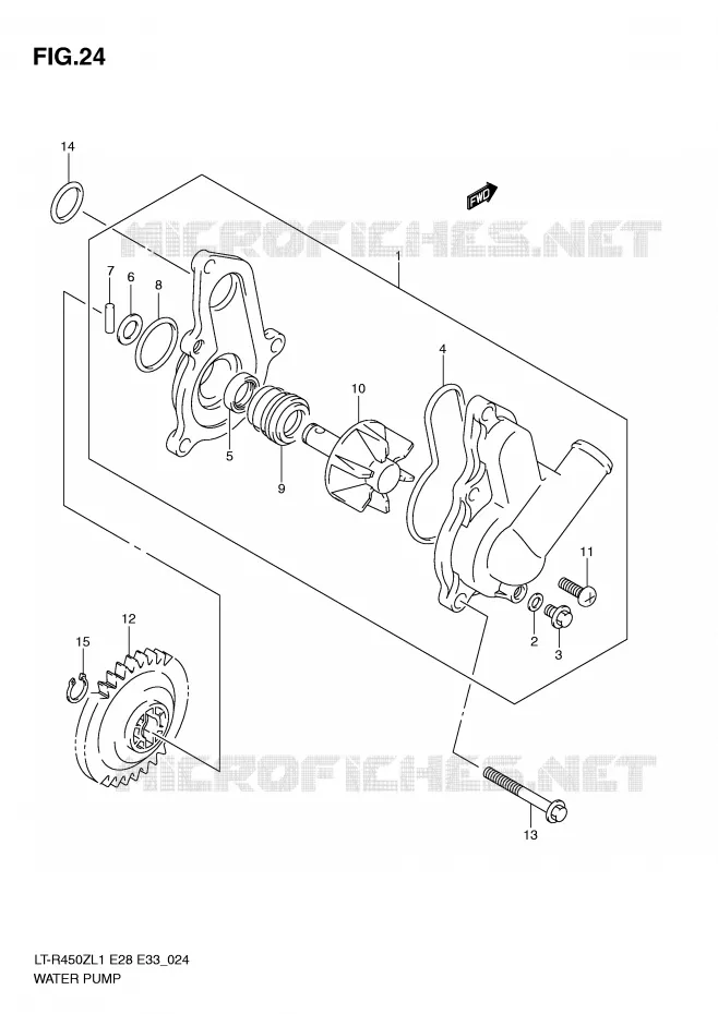 WATERPOMP Suzuki QUAD 450 QUADRACER 2011  LT-R450ZL1(E28/E33)