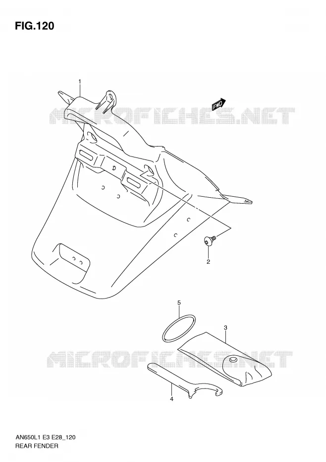 ACHTERSPATBORD Suzuki SCOOTER 650 BURGMAN 2011  AN650L1(E3/E28)