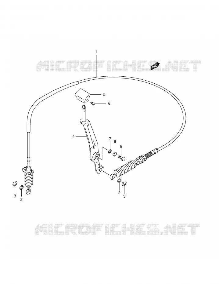 ACHTERUIT LEVER Suzuki QUAD 500 QUADMASTER 1999  LT-F500FX(E24)