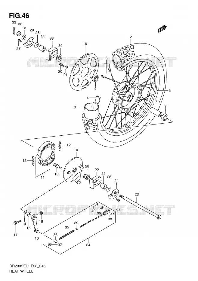 ACHTERWIEL Suzuki MOTO 200 DR 2011  DR200SEL1(E28)
