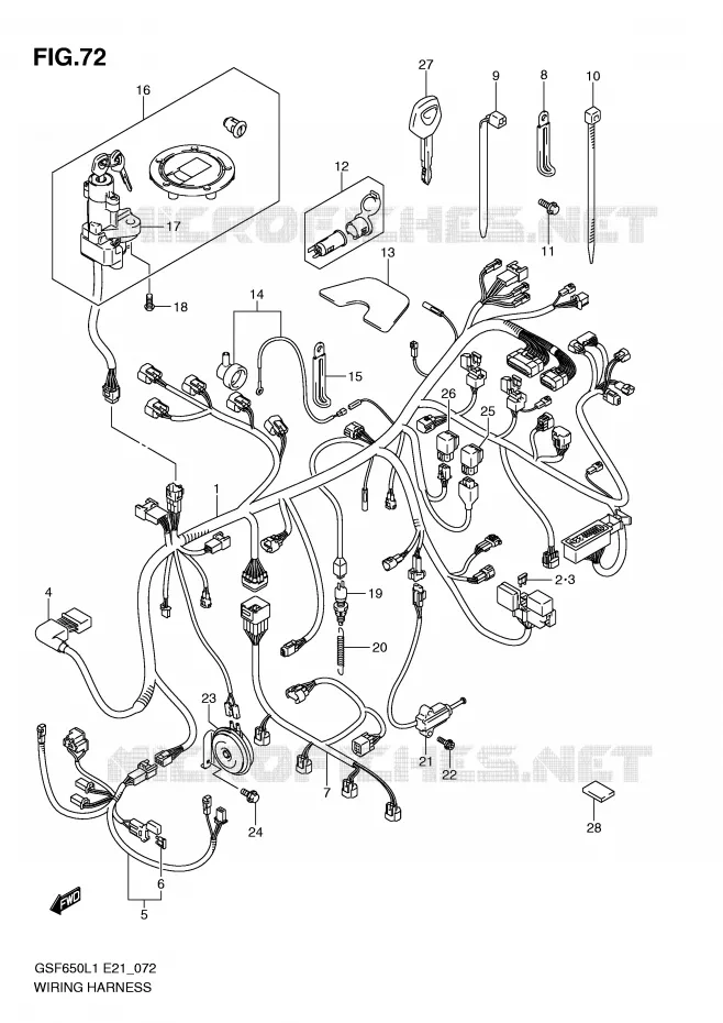 BEDRADING (GSF650SUL1 E21) Suzuki MOTO 650 BANDIT 2011  GSF650SAL1(E21)