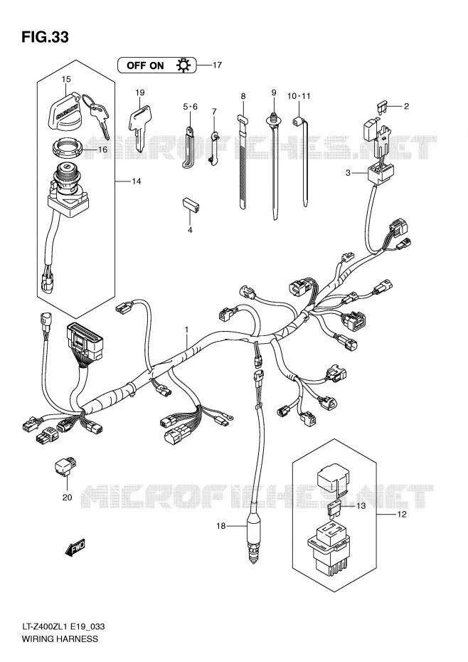 BEDRADING (LT-Z400L1 E19) Suzuki QUAD 400 QUADSPORT 2011  LT-Z400ZL1(E19)