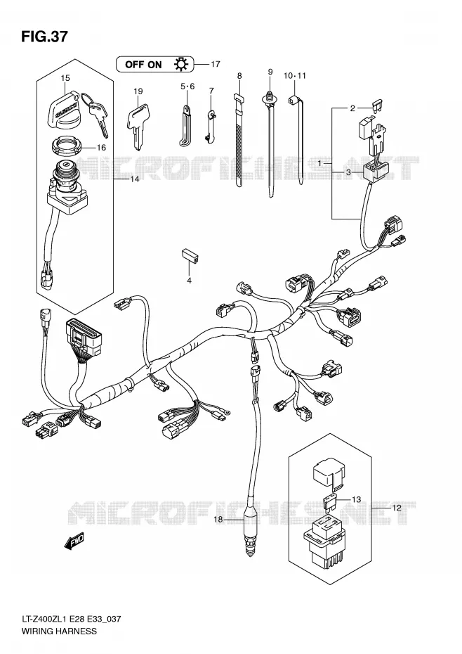 BEDRADING (LT-Z400ZL1 E28) Suzuki QUAD 400 QUADSPORT 2011  LT-Z400ZL1(E28/E33)