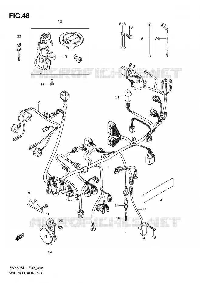 BEDRADING (SV650SL1 E2) Suzuki MOTO 650 SV 2011  SV650SL1(E2)