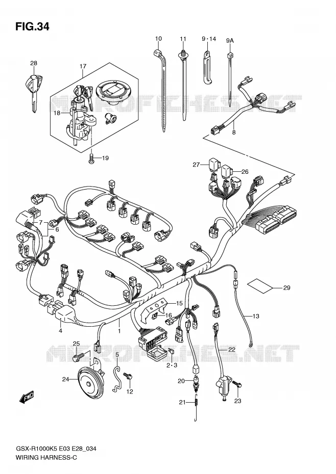BEDRADING Suzuki MOTO 1000 GSX-R 2006  GSX-R1000 K6 (E28)