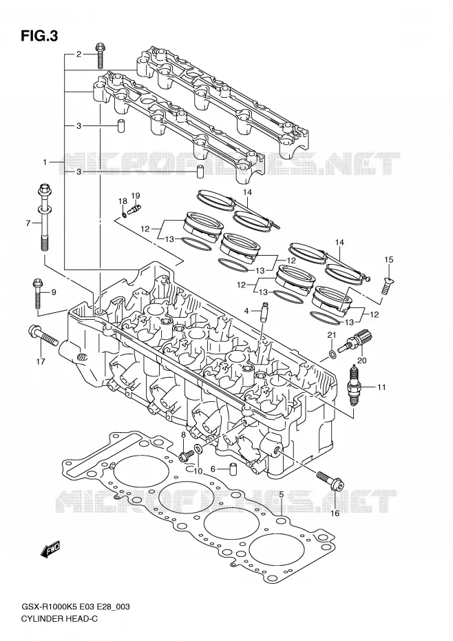 CILINDERKOP Suzuki MOTO 1000 GSX-R 2006  GSX-R1000 K6 (E28)