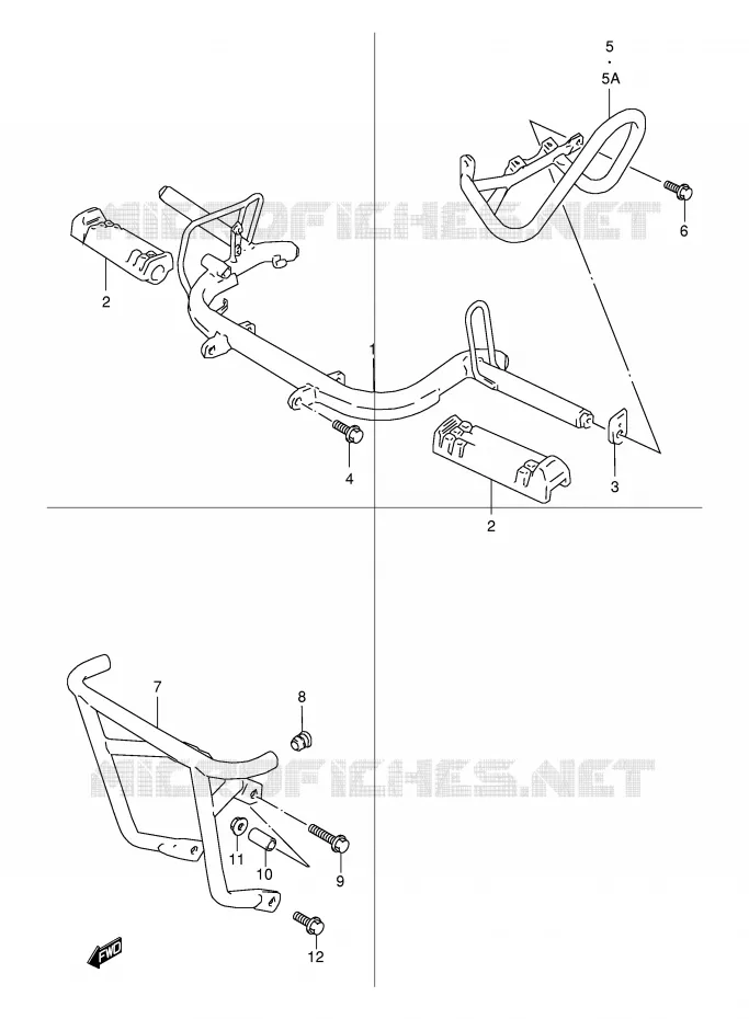 FOOTREST Suzuki QUAD 80 QUADSPORT 2000  LT80Y(P1)