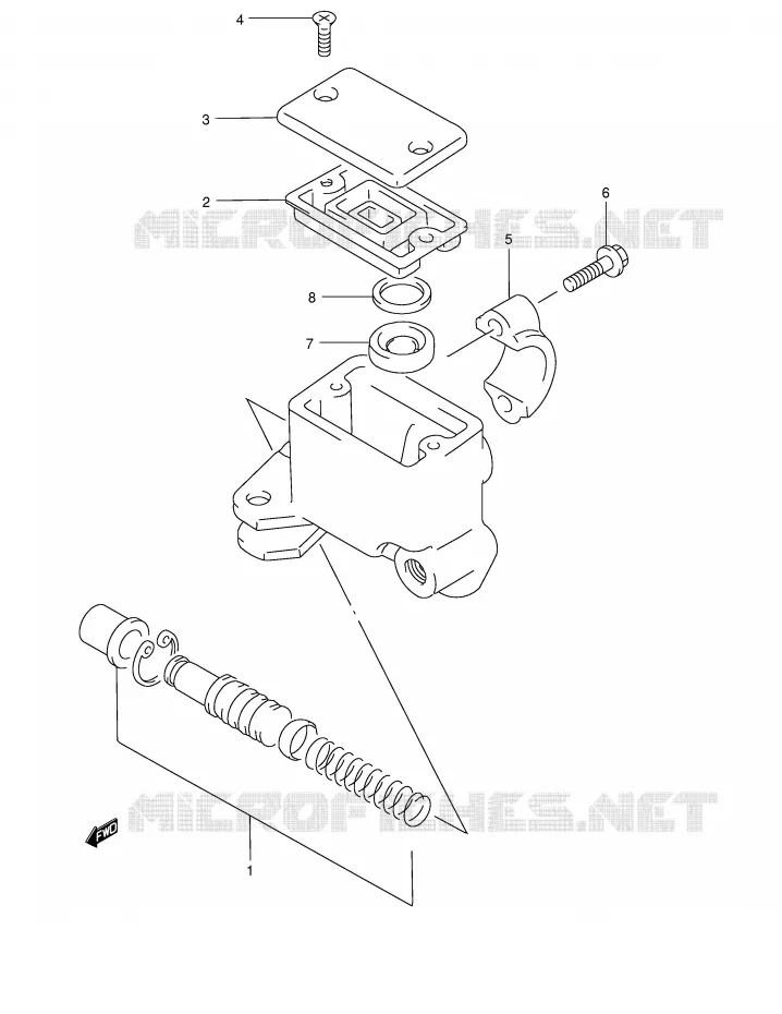 FRONT HOOFDREMCILINDER Suzuki QUAD 500 VINSON 2002  LT-F500FK2(E24)