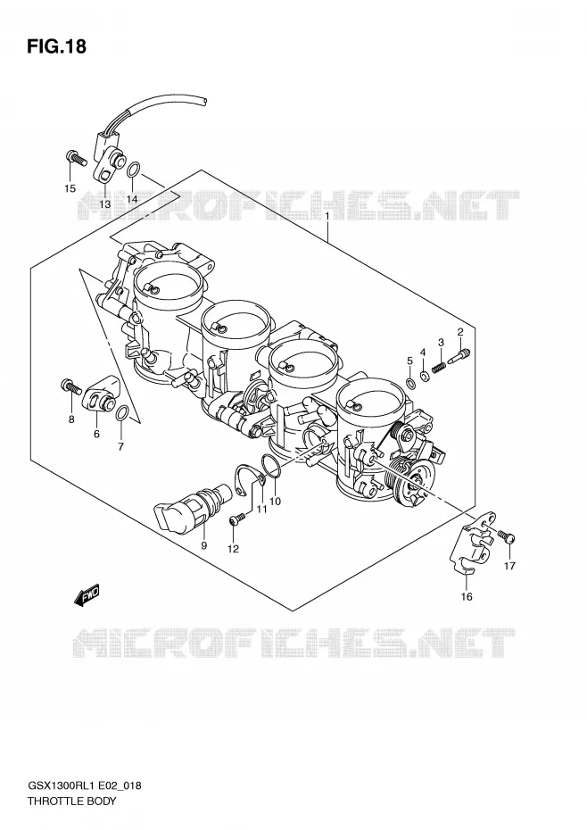 GASKLEPHUIS (GSX1300RUFL1 E19) Suzuki MOTO 1300 HAYABUSA 2011  GSX1300RL1(E2)