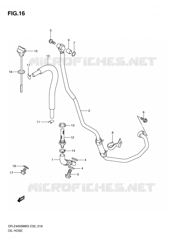OLIE SLANG Suzuki MOTO 400 DR-Z 2008  DR-Z400SMK8(E2)