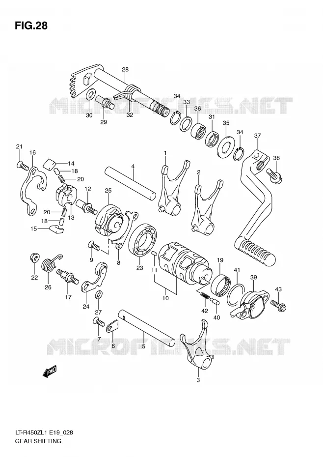 SCHAKELEN ASSY (LT-R450L1 E19) Suzuki QUAD 450 QUADRACER 2011  LT-R450ZL1(E19)