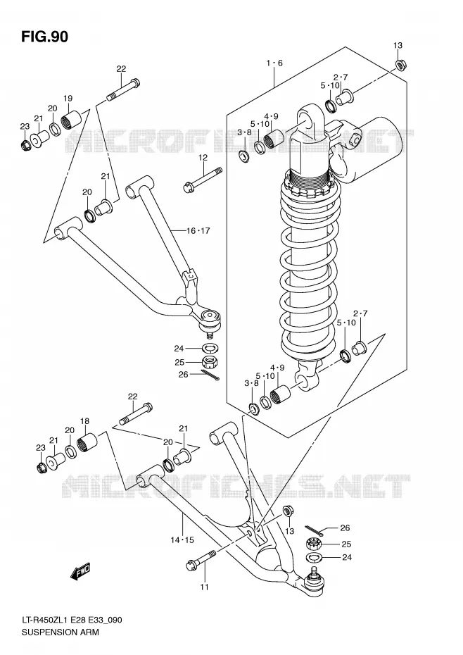 SCHORSING ARM (LT-R450L1 E28) Suzuki QUAD 450 QUADRACER 2011  LT-R450L1(E28/E33)