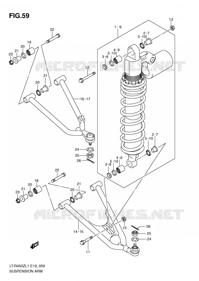 SCHORSING ARM (LT-R450ZL1 E19) Suzuki QUAD 450 QUADRACER 2011  LT-R450ZL1(E19)