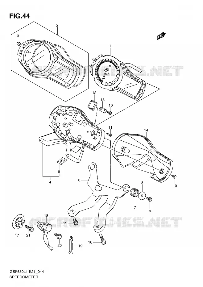 SNELHEIDSMETER (GSF650AL1 E21) Suzuki MOTO 650 BANDIT 2011  GSF650SAL1(E21)