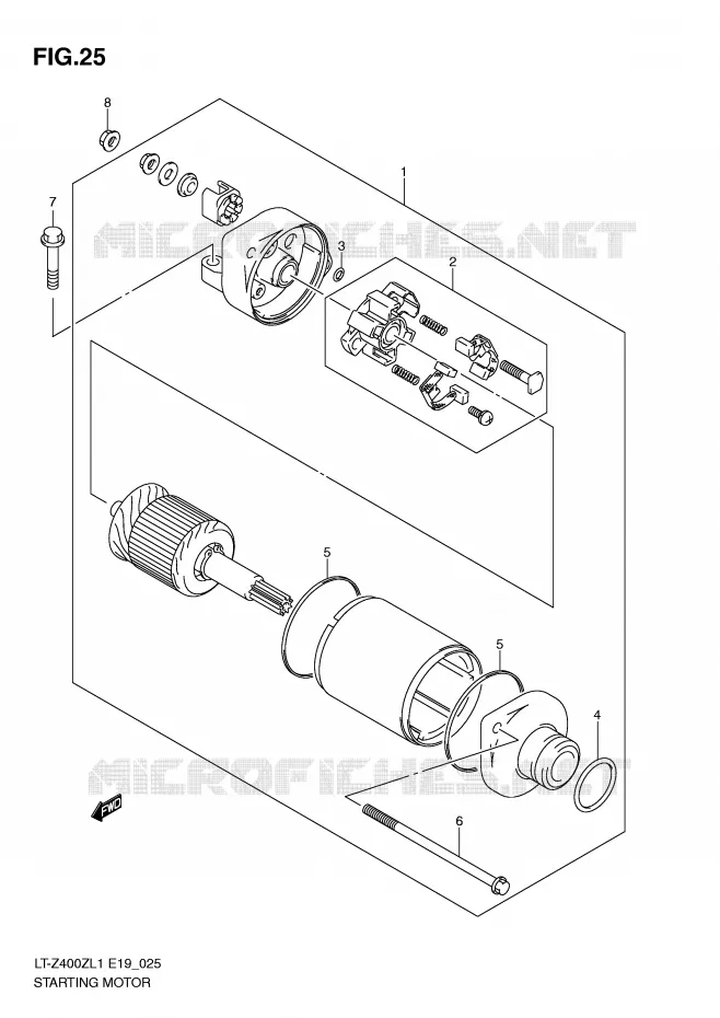 STARTMOTOR Suzuki QUAD 400 QUADSPORT 2011  LT-Z400ZL1(E19)