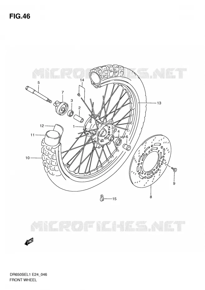 VOORWIEL Suzuki MOTO 650 DR 2011  DR650SE L1(E24)