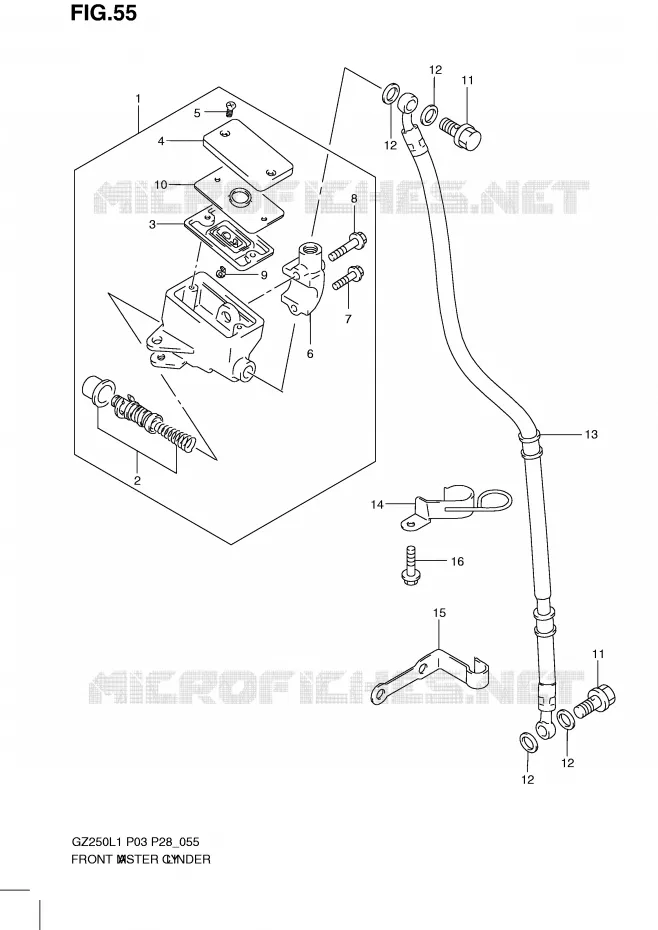 FRONT HOOFDREMCILINDER Suzuki MOTO 250 MARAUDER 2011  GZ250L1(P3)