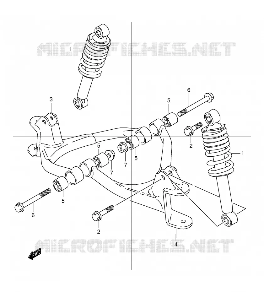 SCHOKDEMPER - VORKBEEN Suzuki QUAD 80 QUADSPORT 1997  LT80V(P1)