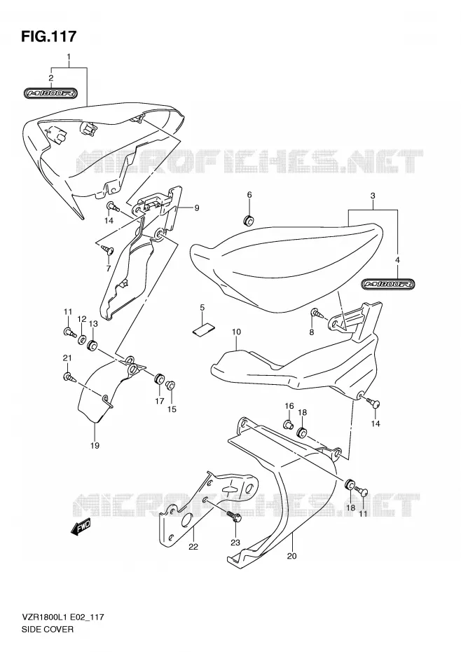 ACHTER KUIP (VZR1800L1 E19) Suzuki MOTO 1800 INTRUDER 2011  VZR1800L1(E2)
