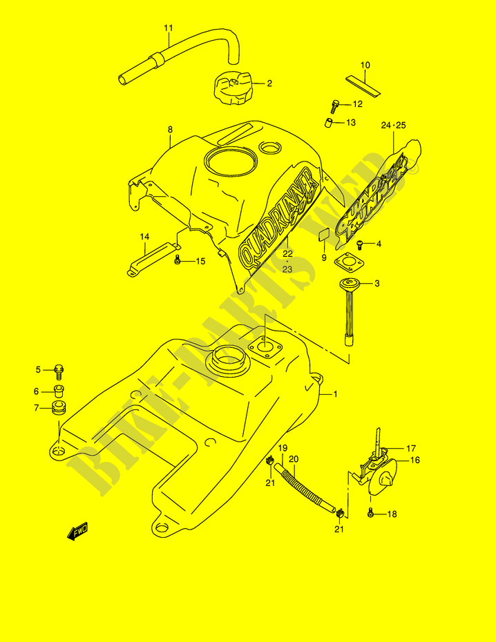 BENZINETANK (MODELE X/Y) voor Suzuki QUADMASTER 500 2000