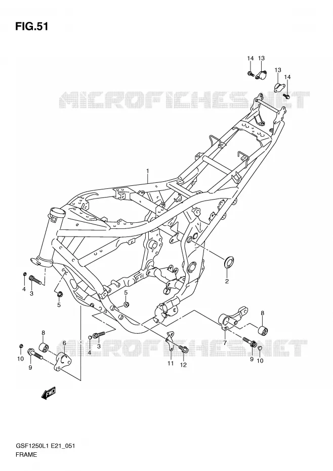 FRAME Suzuki MOTO 1250 BANDIT 2011  GSF1250L1(E21)