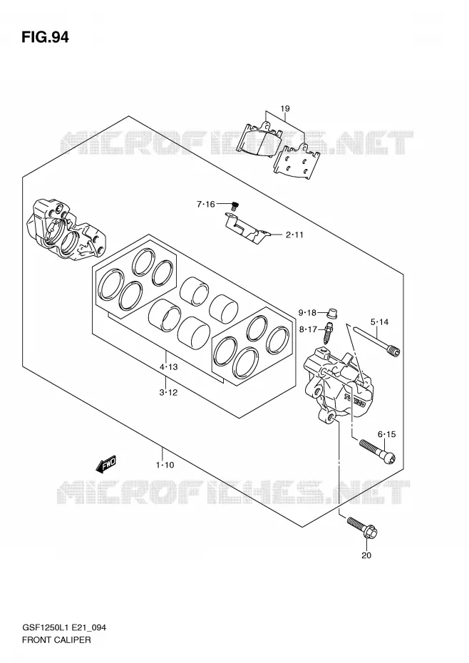 FRONT CALIPER (GSF1250AL1 E24) Suzuki MOTO 1250 BANDIT 2011  GSF1250AL1(E21)
