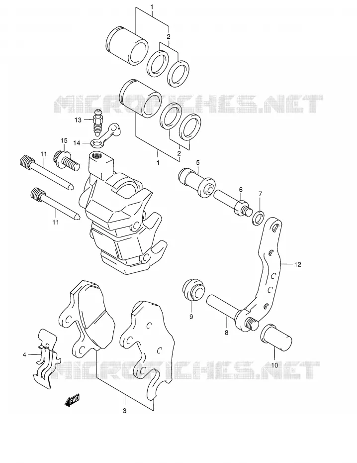 FRONT CALIPER (MODELE W/X) Suzuki QUAD 500 VINSON 2002  LT-F500FK2(E24)