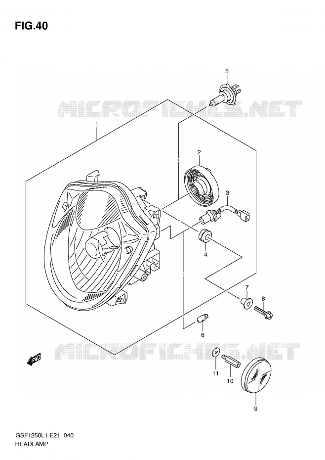 KOPLAMP (GSF1250AL1 E24) Suzuki MOTO 1250 BANDIT 2012  GSF1250L1(E21)