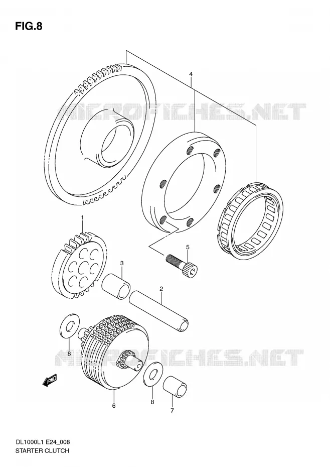 STARTMOTOR CLUTCH Suzuki MOTO 1000 V-STROM 2011  DL1000L1(E24)
