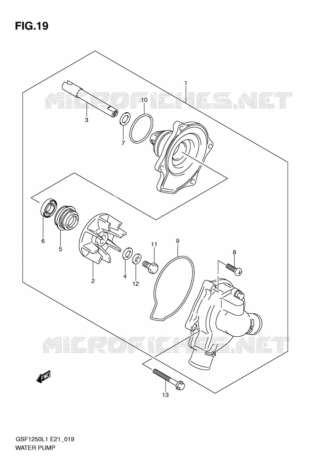 WATERPOMP Suzuki MOTO 1250 BANDIT 2012  GSF1250L1(E21)