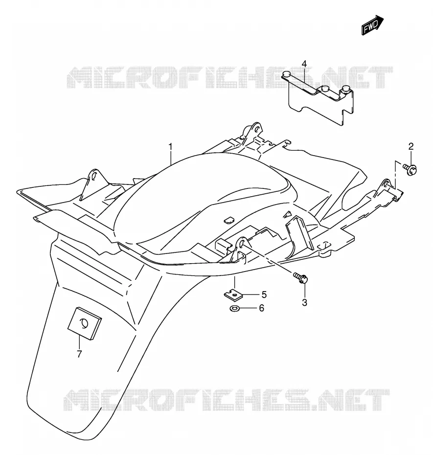 ACHTERSPATBORD (MODELE K1/K2) Suzuki SCOOTER 400 BURGMAN 1999  AN400X(E2)