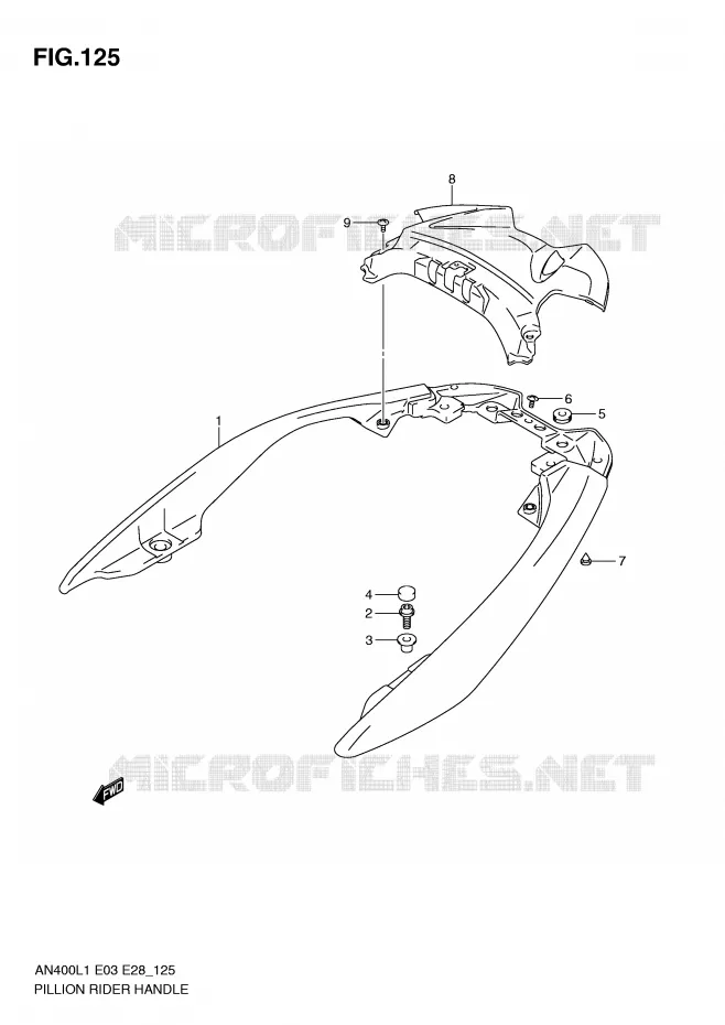 BACKREST (AN400L1 E33) Suzuki SCOOTER 400 BURGMAN 2011  AN400L1(E03)