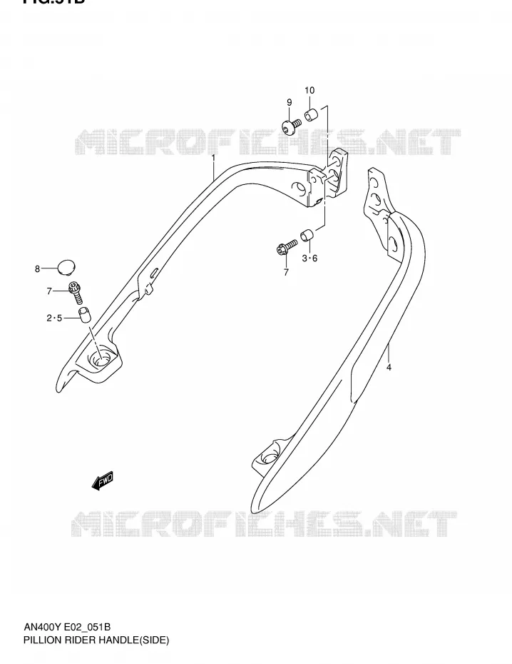 BACKREST (SIDE)(MODELE K2) Suzuki SCOOTER 400 BURGMAN 2000  AN400Y(E2)