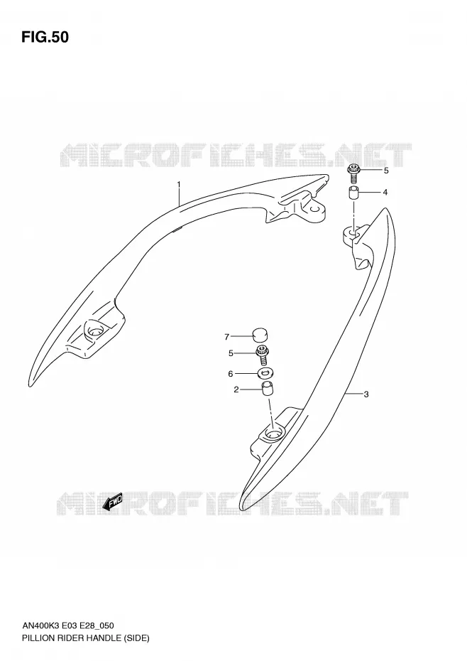 BACKREST (SIDE)(MODELE K3) Suzuki SCOOTER 400 BURGMAN 2004  AN400K4(E3/E28)