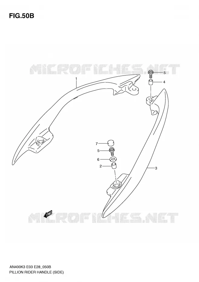 BACKREST (SIDE)(MODELE K5/K6) Suzuki SCOOTER 400 BURGMAN 2006  AN400K6(E3/E28)