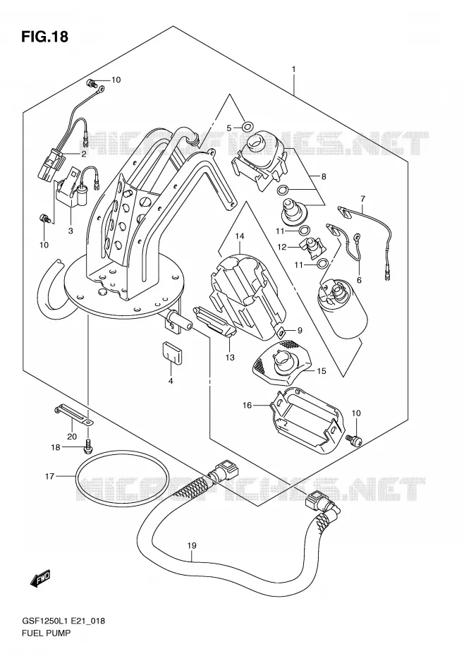 BENZINE POMP Suzuki MOTO 1250 BANDIT 2011  GSF1250L1(E21)