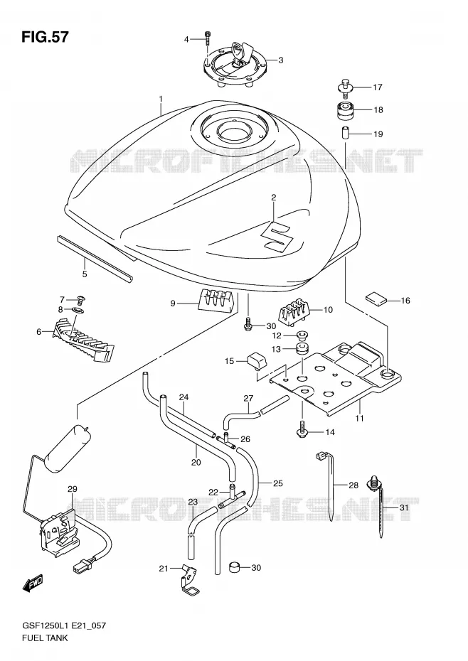 BENZINETANK (GSF1250AL1 E24) Suzuki MOTO 1250 BANDIT 2011  GSF1250AL1(E21)