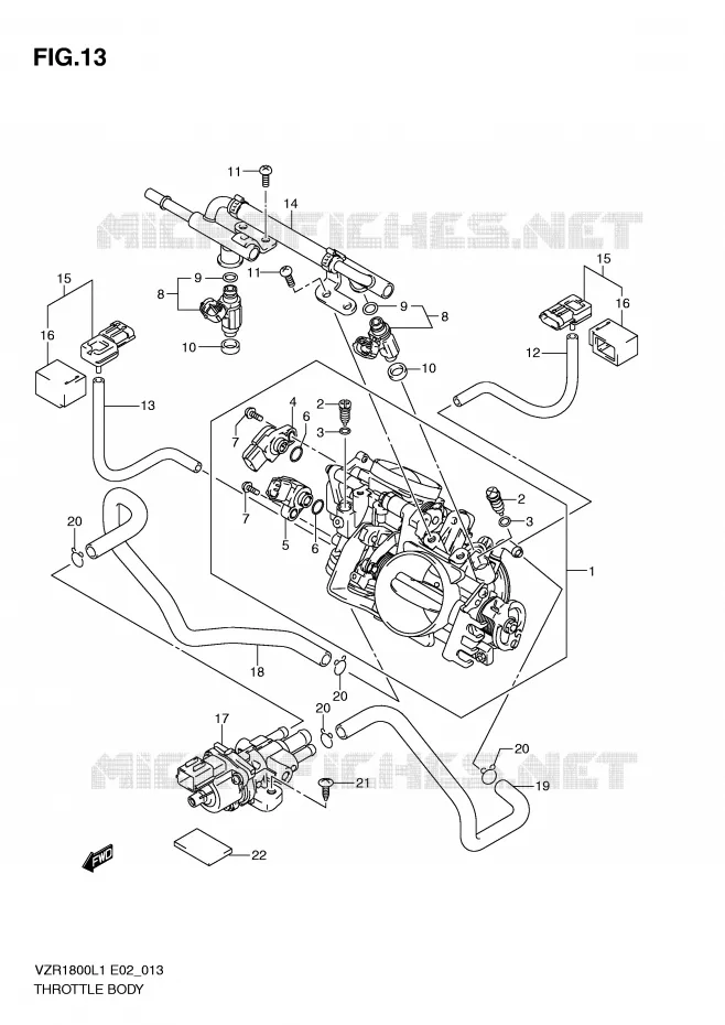 BRANDSTOFINJECTIE ASSY Suzuki MOTO 1800 INTRUDER 2011  VZR1800L1(E2)