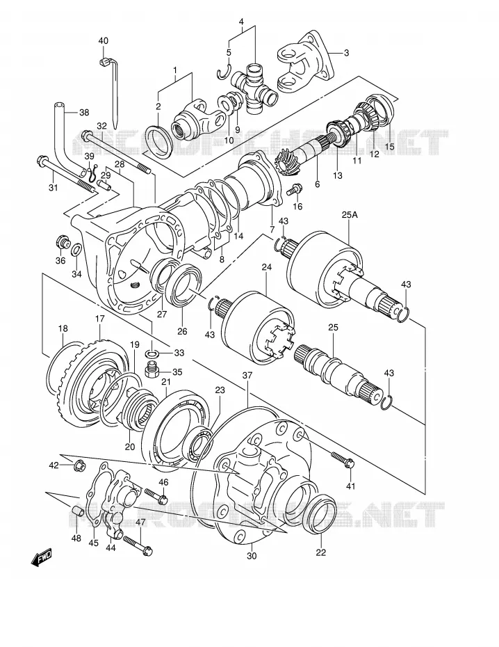FINAL BEVEL GEAR (FRONT)(MODELE K1/K2) Suzuki QUAD 500 QUADMASTER 2000  LT-F500FY(E24)