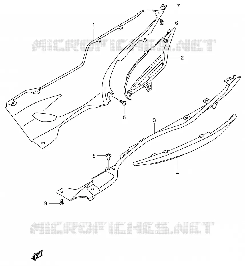 ONDERAANKLEDING (MODELE X) Suzuki SCOOTER 400 BURGMAN 1999  AN400X(E2)