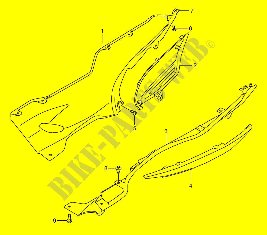 ONDERAANKLEDING (MODELE Y) voor Suzuki BURGMAN 250 2001