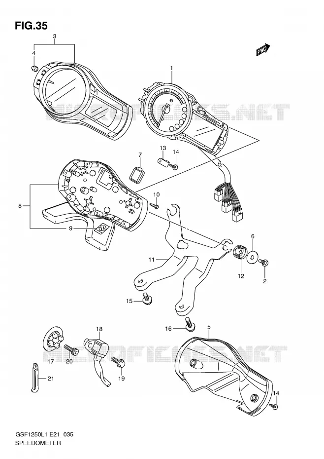 SNELHEIDSMETER (GSF1250AL1 E21) Suzuki MOTO 1250 BANDIT 2011  GSF1250AL1(E21)