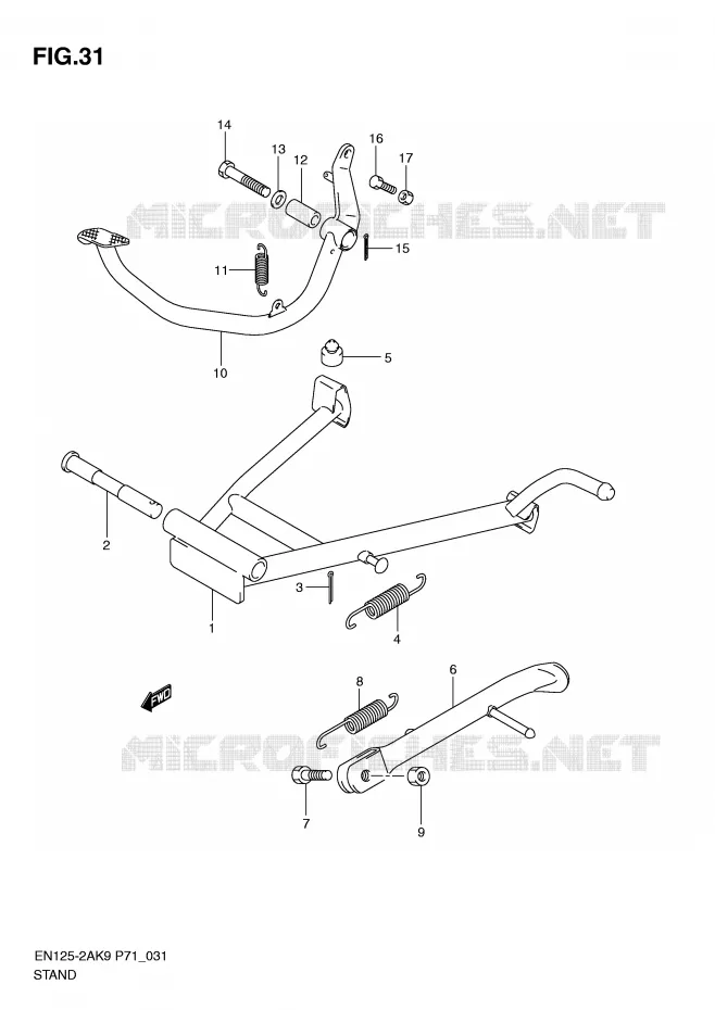 STAND Suzuki MOTO 125 EN 2009  EN125-2AK9(P71)