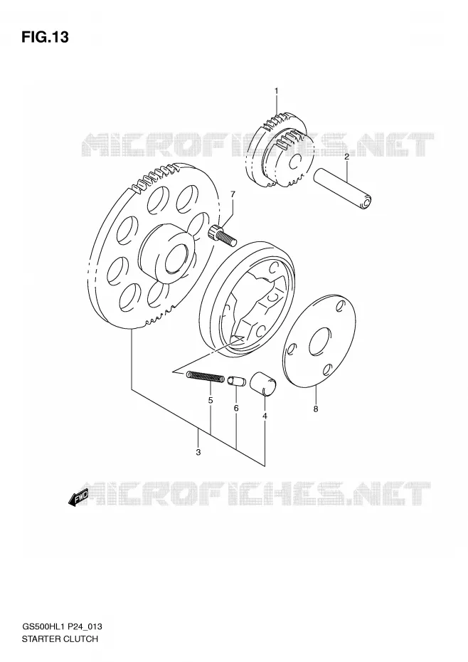 STARTMOTOR CLUTCH Suzuki MOTO 500 GS-E 2011  GS500HL1(L1)