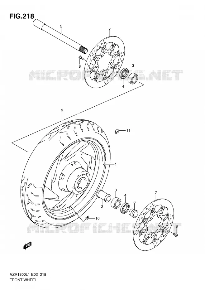 VOORWIEL (VZR1800ZL1 E24) Suzuki MOTO 1800 INTRUDER 2011  VZR1800ZUFL1(E2)