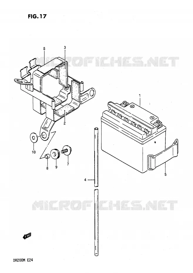 ACCU (E6,E21,E24) Suzuki MOTO 200 DR 1987  DR200H(E24)
